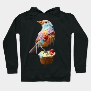 Ice Cream Bird on Cupcake. Hoodie